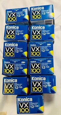Konica VX-100 X  12exp/135 Color Film- Expired 1997- Lot of 11 Rolls - Vintage - Image 1 of 4