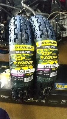 Honda Monkey Z50 Pair 3.50-8 Dunlop TT100GP (Man TT tread pattern) Made in Japan - Изображение 1 из 4