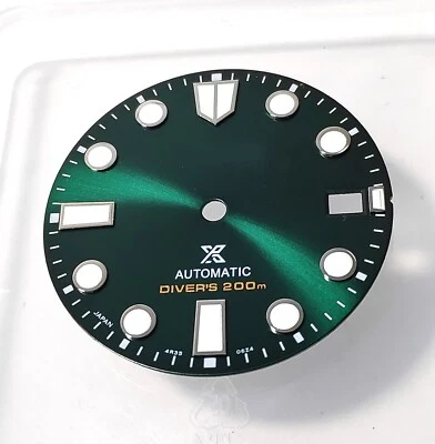Watch Dial Seiko NH35 MM200 SPB207 SKX007  28.5mm Island Green — 第 1/4 张图片