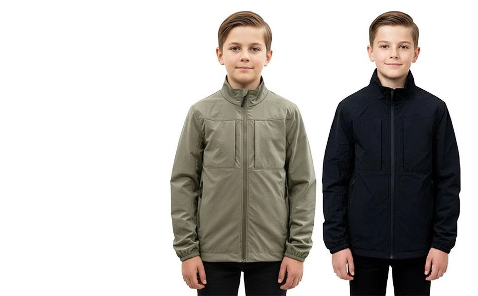 A2Z 4 Niños Niños Niños Chaqueta Softshell Cremallera Abrigo Exterior Cuello Alto Chaquetas Escolares Foto 1 de 1
