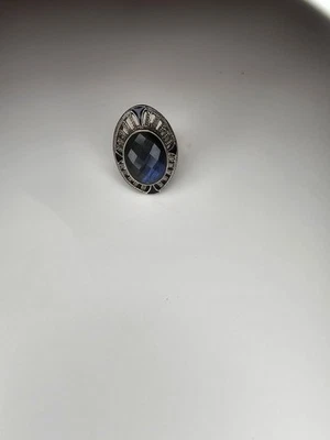 Nikki Butler Oval Labradorite and Enamel Sterling Silver Ring Size 7 - Image 1 of 4