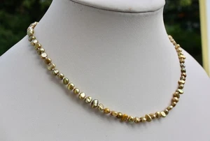 45 cm Süßwasser Perlen Schmuck Perlenkette Halskette Ketten Collier Barock kj01 - Bild 1 von 1