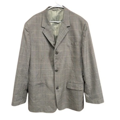 GAP XL Mens 100% Virgin Wool Houndstooth Brown Blue Blazer Sport Coat Jacket - Image 1 of 4