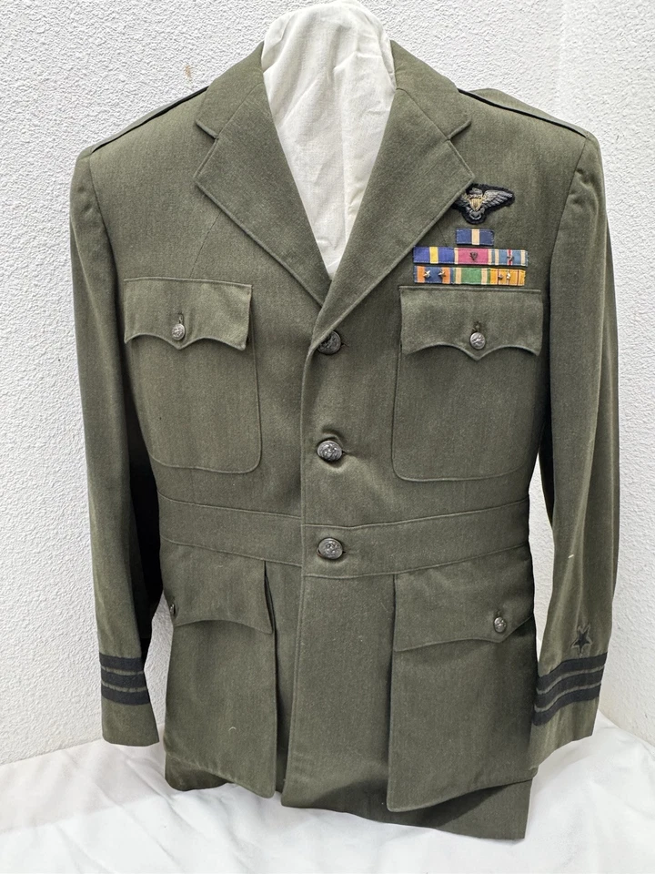 WW2 Original USN Fighter Pilots Green Commander’s Uniform - Image 1 of 4