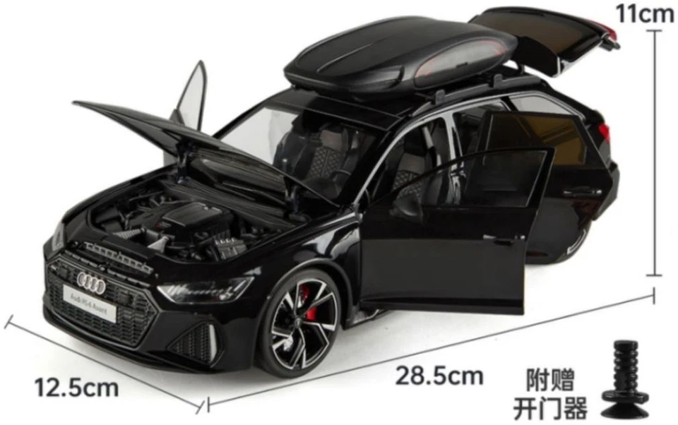 1/18 scale die cast Audi RS6  in black with roof box Opening Parts New Boxed - Image 1 of 1