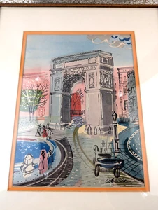 Serigrafía Charles Cobelle Washington Square Certificado de Autenticidad Enmarcado - Imagen 1 de 13