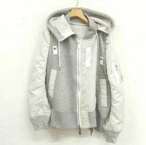 Blusa esponja sarga nailon usada Sacai 21Aw 21-05842 acoplamiento Ma-1 chaqueta 1 - Imagen 1 de 9