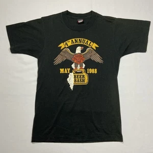 Vintage Harley Davidson 1988 Single Stitch T-Shirt M USA Double Sided Pig Roast - Picture 1 of 11
