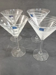 Mikasa Cristal Grabado Martini Copas de Cóctel (Juego de 4) - Nuevo Sin Caja - Imagen 1 de 9