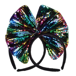 2pcs Sequins Headbands Party Hair Band Bow Hair Band Decorations Kids Hair - Picture 1 of 12