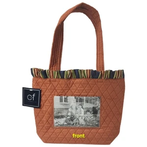C&F Enterprises Quilted Tote Bag w/ Photo Insert Pocket NWT - Picture 1 of 10