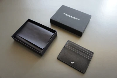 NUEVO EN CAJA Auténtico Estuche Portatarjetas de Crédito Identificación Cuero Premium Negro Diseño Porsche Foto 1 de 4