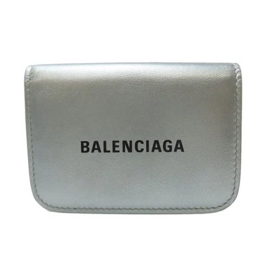 BALENCIAGA 徽标三折钱包迷你钱包双折钱包带硬币口袋... — 第 1/4 张图片