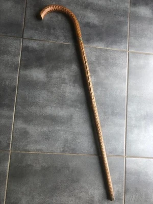 Canne collection ancienne en bois Vosges Ventron avec plaque métal nominative - Photo 1/4