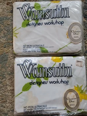 Wamsutta Ultracale CHRISTIAN DIOR  DIOR ROSE  Sheet Set Twin Flat NEW - Image 1 of 4