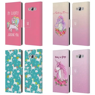 HEAD CASE DESIGNS SASSY UNICORNS LEATHER BOOK WALLET CASE FOR SAMSUNG PHONES 3 - Image 1 of 4
