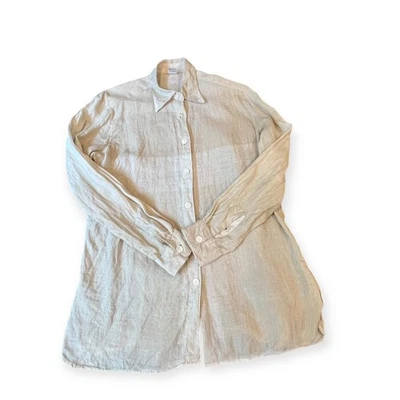 Camisa informal Moreno Martini Da Firenze para hombre vintage beige M lino Foto 1 de 4