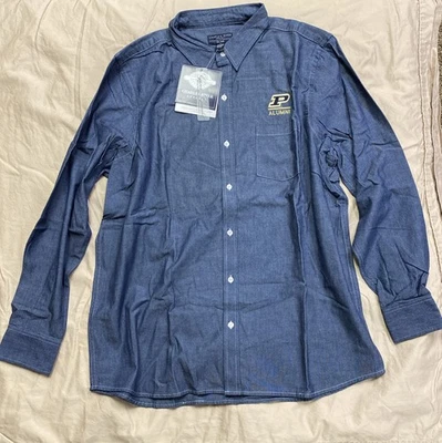 Charles River Men’s Indigo Chambray Shirt Purdue Alumni Size XL - Image 1 of 4
