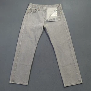 Levi's Jeans 34x32 Fits 31x28 Gray 501 Straight Button Fly Classic Fit Denim - Picture 1 of 13