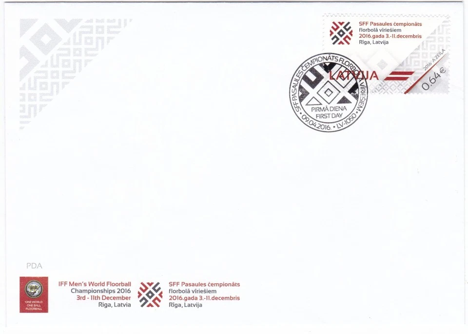 Latvia FDC 2016, SFF Men’s World Floorball Championship 2016, Riga , mint - Image 1 of 1