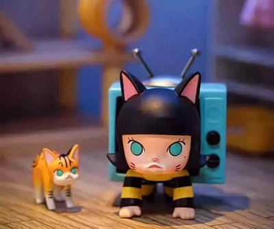 NUEVO AUTÉNTICO POP MART "STAY BRAVE" MOLLY Gato TV Caja Ciega Figura Juguetes de Regalo Foto 1 de 4