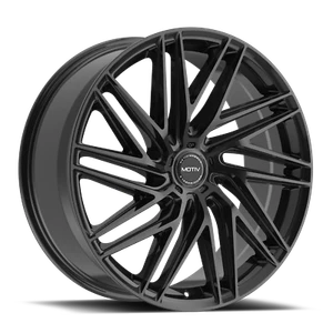 1 Motiv 22x9 6X135 / 6X5.50 +25 429B Align Gloss Black Wheel Rim - Picture 1 of 5