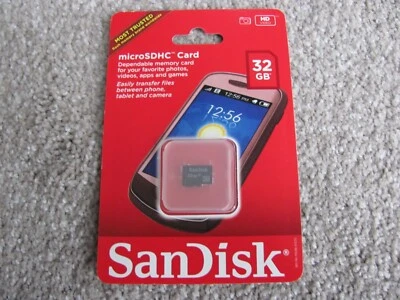 Brand New SanDisk 32GB Class 4 microSDHC Memory Card (SDSDQ-032G-A46) - Image 1 of 2