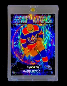 ZACH HYMAN SHOCK BLACK REFRACTOR HOLO SP Insert Upper Deck - OILERS  - Picture 1 of 5