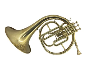 Corno tromba in ottone con astuccio da arredamento casa sala salotto arte  - Foto 1 di 4