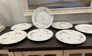 Set 7 Vintage C.H Field Haviland G.D.A Limoges Dinner Plates Pink Floral 9.5” - Picture 1 of 13