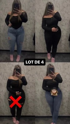 jeans femme T42 pimkie bleu à trou noir taille haute Foto 1 de 4