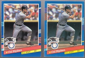 LOT of (2) 1991 DONRUSS  BASEBALL ALL-STAR #52 CAL RIPKEN JR., AL - NM/MT