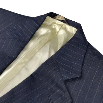 Paul Stuart Men's Flannel 2-Button Blazer/Jacket Navy Blue Stripe • 41R - Image 1 of 4