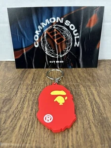A Bathing Ape Head Keychain Yellow/Red - Brand New One Size - Picture 1 of 7
