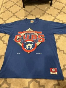Vintage 1990s Chicago Cubs Tee T Shirt Genuine MLB Large USA Made by Nutmeg - Picture 1 of 11
