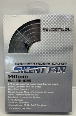 MASSCOOL 140mm Case Fan with Guard and Speed Control Cooling Bracket SLC-FD14025 - Image 1 of 4