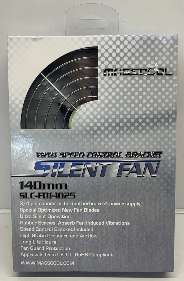 MASSCOOL 140mm Case Fan with Guard and Speed Control Cooling Bracket SLC-FD14025 - Image 1 of 4