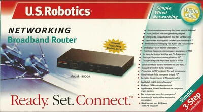 U.S. Robotics Networking Broadband Router  Print server Model 8000A  USR848000A - Immagine 1 di 4