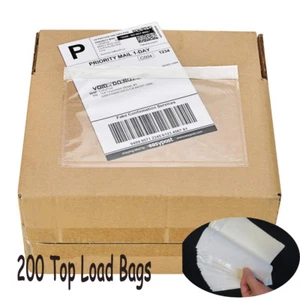 200 7,5 x 5,5" durchsichtige selbstklebende Toplader Packliste Umschläge Rechnung Beutel - Bild 1 von 5