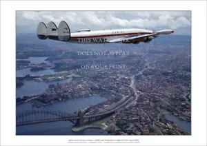 Qantas Super Constellation A2 Art Print - Over North Sydney – 59 x 42 cm Poster - Picture 1 of 3