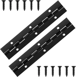 2Pcs Stainless Steel Piano Hinge 6 Inch Cabinet Hinges Black Metal Piano Hinges - Picture 1 of 12