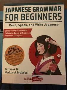 Japanese Grammar for Beginners Textbook & Workbook Included by Talk in Japanese - Picture 1 of 2