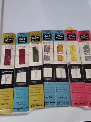 Vintage zipper Lot of 7 Talon NOS Multi Colors Sizes b77/24 - Image 1 of 4