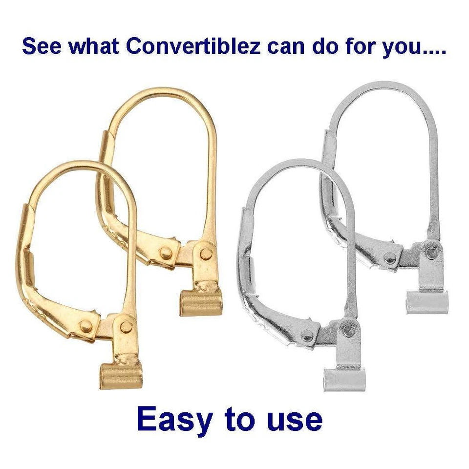 Earring Converter for pierced ears Converts Post earring to Lever-back Earrings - Image 1 of 4
