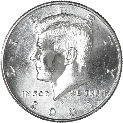 2001 P Kennedy Half Dollar CN-Clad BU US Coin Cover