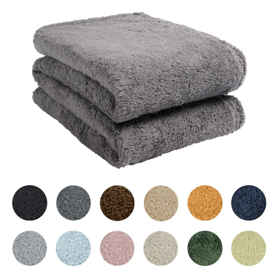 Teddy Throw Blanket Fleece Large Soft Warm Sofa Bed Throw Single Double King - Image 1 of 1