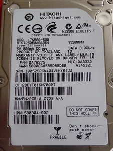 Hitachi HTS725050A9A364 | MLC: DA3332 | P/N: 0A78275 | MAYO 2010 | 500 GB - Imagen 1 de 1