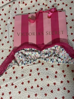 Sujetador Bandeau Victoria’s Secret Pequeño Multicolor Estampado Firma Sin Tirantes~ Foto 1 de 4