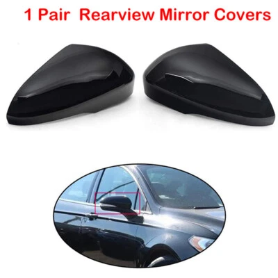 Par de tapas de espejo retrovisor negro brillante izquierda y derecha Ford Fusion 2013-2020 Foto 1 de 4