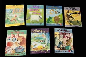 Miles Kelly Book Set Lot Aesops  Fables Childrens Stories Morals Goose Sheep Fox - Picture 1 of 4